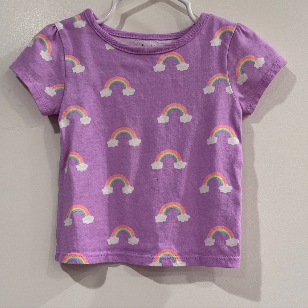 Garanimals Baby 6-9 Mo Light Purple Rainbow 100% Cotton Tee T-Shirt Top